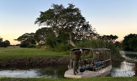 Boat patrol on St Lucia Estuary — hippo and crocodile tour with anti-poaching unit KwaZulu-Natal